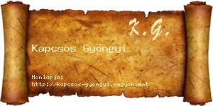 Kapcsos Gyöngyi névjegykártya